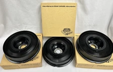 Lot of 3 VTG KODAK CAROUSEL 80 Slide Trays by Keystone/Berkey- Original Box- EXC