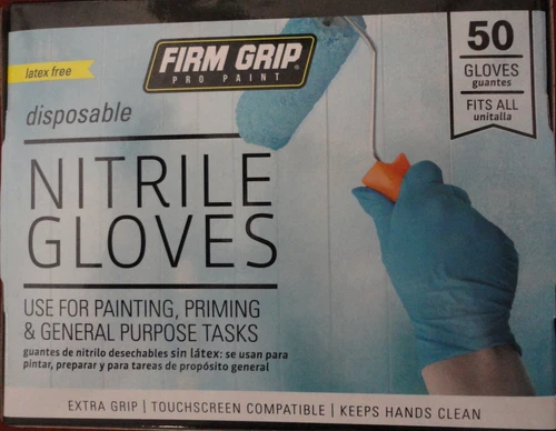 Disposable Nitrile Gloves 50 Ct. Blue Firm Grip Latex Free  Fits All NEW