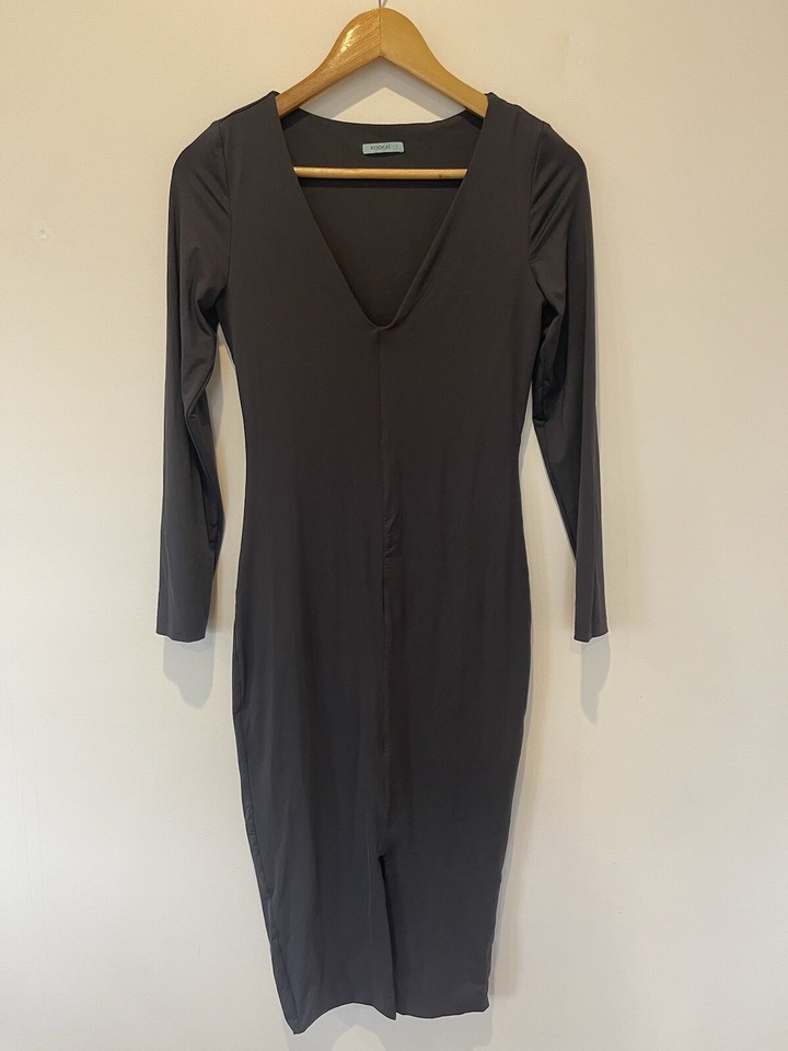 Kookai Women’s Charcoal Long Sleeve Size 1 Bodycon Dress EUC