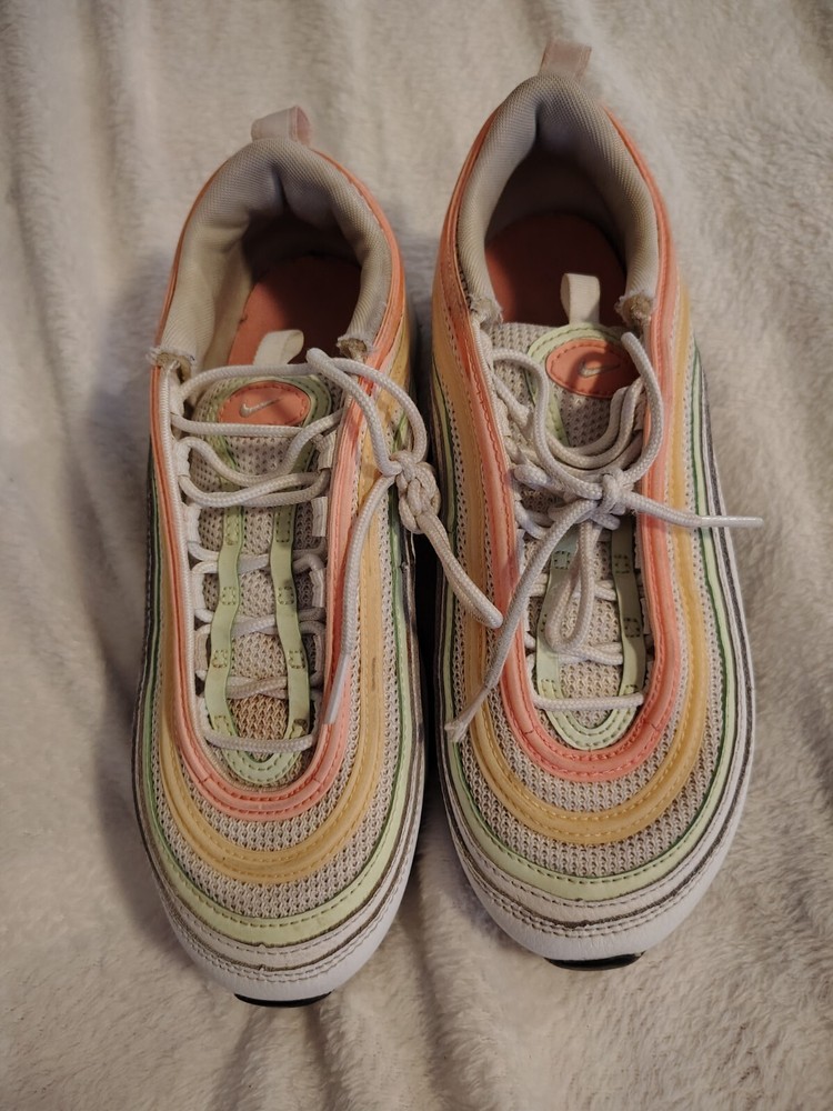 Nike Womens Air Max 97 Essentials White Melon Mint Volt Size 7.5
