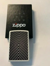 Zippo Lighter Diamond Bullseye, White Matte