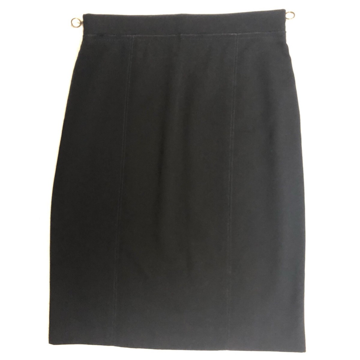 スカート Lanvin Two-Tone Boucle Skirt Lanvin Black Wool / Silk Double Side Zipper Pencil Straight