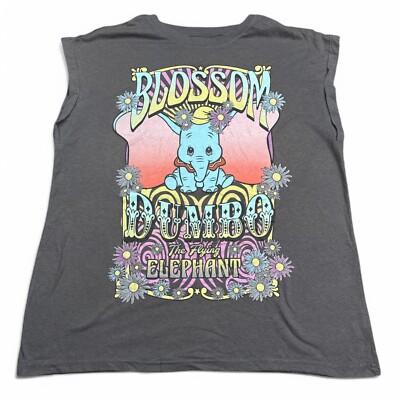 Disney Dumbo Tank Top Tee Shirt Womens Size 2XL XXL Gray Retro Logo