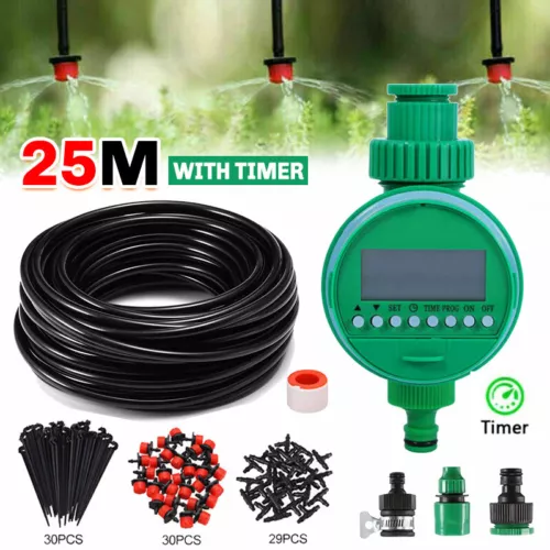 25m Bewässerung Automatisch Tropfschlauch Garten Mit Timer Bewässerungssystem - Bild 1 von 20