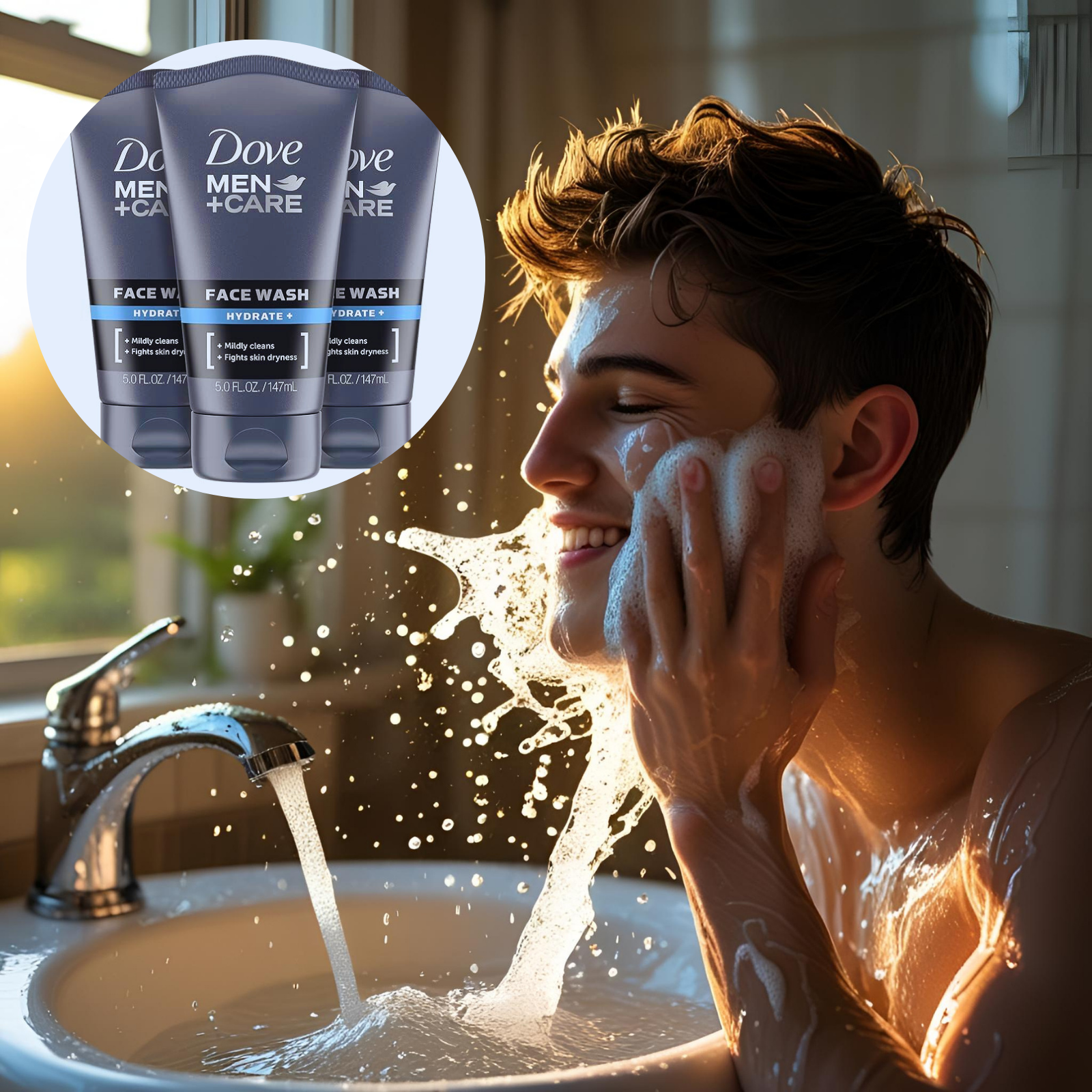 Hydrating Dove Men+Care Face Wash 5 Oz Pack of 3-image