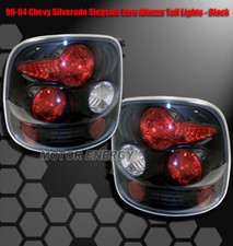 99-04 Chevy Silveradogmc Sierra Stepside Altezza Tail Lights Black Sl Slt Wt Ls