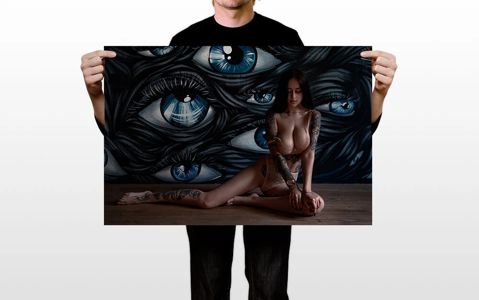 Lo último Sexy Tatuajes Niña Belleza Mujer Modelo Arte de Pared Decoración del Hogar - PÓSTER 20"x30" Foto 3 de 3