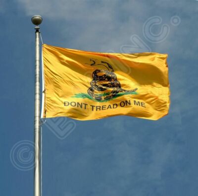 Bandiera Gadsdon 2 Bandiere Gadsden "Don't Tread On Me" 3x5 Piedi - Poliestere, Colori Vivaci, Made In China Bandiera Usa Polyester - Foto 9