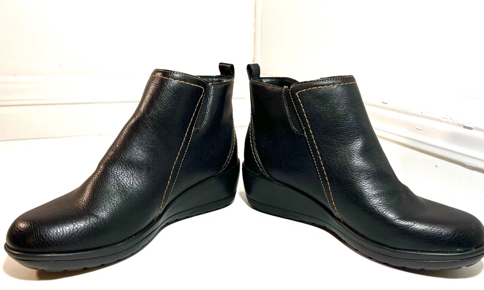 Softspots женщин 9 М Thinsulate кожи на танкетке стороне молнии черный ботильоны - Изображение 2 из 4