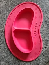 NUBY Silicone Mat Divided Dish No Spill Dishwasher Microwave Red