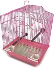 14" Pink Wire Bird Cage Parakeet Finch Budgie Canary Cockatiel Lovebird Conure