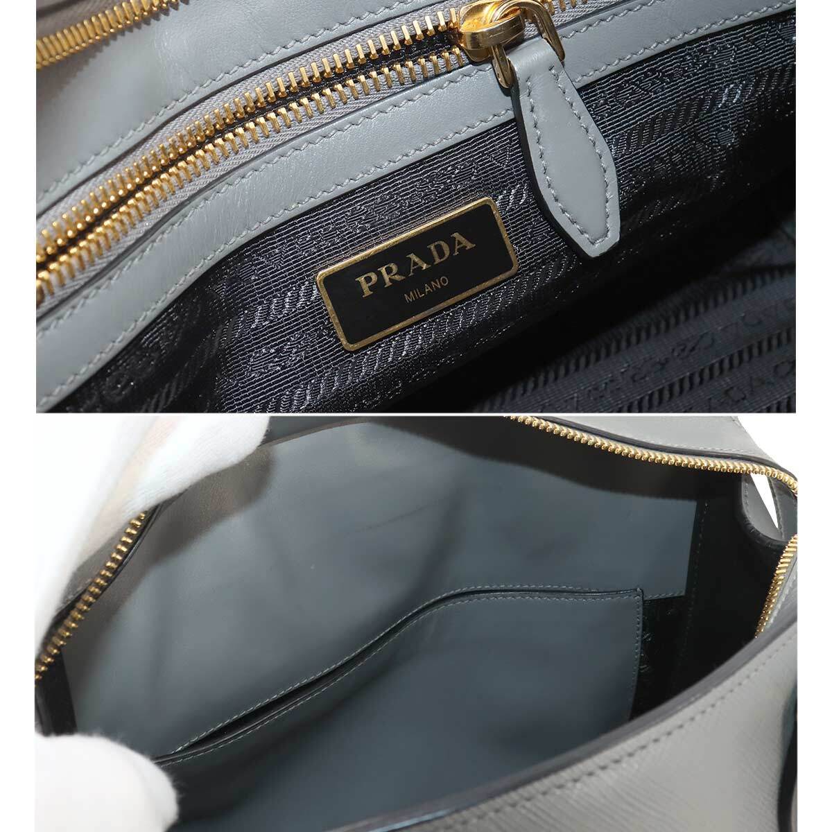 PRADA 2way Hand Shoulder Bag Saffiano Leather Gray 1BA164 PRADA 2way Hand Shoulder Bag Saffiano Leather Gray 1BA164
