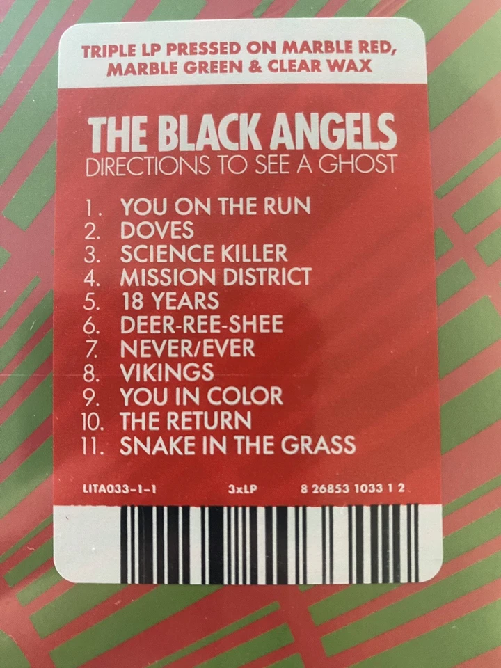 The Black Angels - Directions to See A Ghost 3LP Red Green Clear Vinyl MINT New - Image 3 of 4
