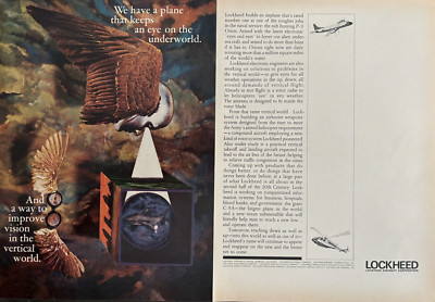 1967 Lockheed Aircraft Corp P-3 Orion Plane Underworld Vision Vintage Print Ad