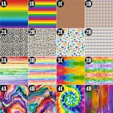 Rainbow Pattern Vinyl, Permanent Adhesive Vinyl HTV, Watercolor, Tie Dye, Hearts