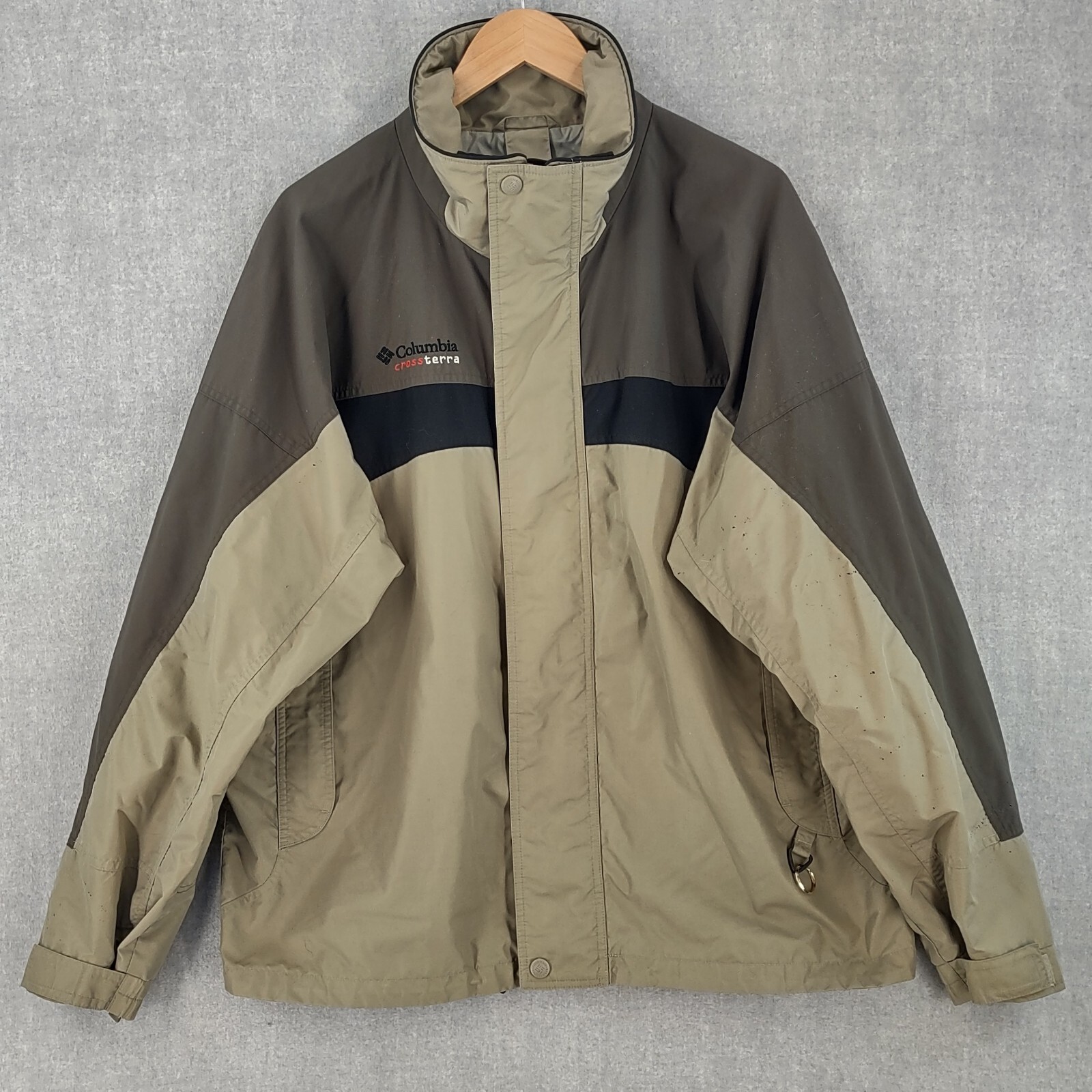 Columbia Men's Brown Large Cross Terra Full-Zip Jacket with Snap Pockets