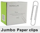 Pack of 1 to 100  Large Jumbo Giant Big Paper Clips Wavy Length 75mm Paperclips