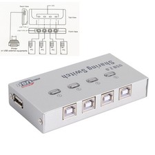 4 Ports USB2.0 Type A to B Sharing Switch Switcher For Printer Scanner HUB KVM