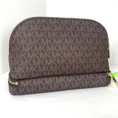 Michael Kors Aspen Large Brown Traveling Bag Purse Pouch Dec19 for 