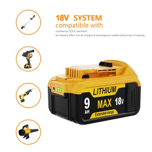4X For DeWalt 18V Battery 8.0Ah 6.0Ah 9.0Ah XR slide Li-ion DCB184 DCB182 DCB183 - Picture 12 of 51