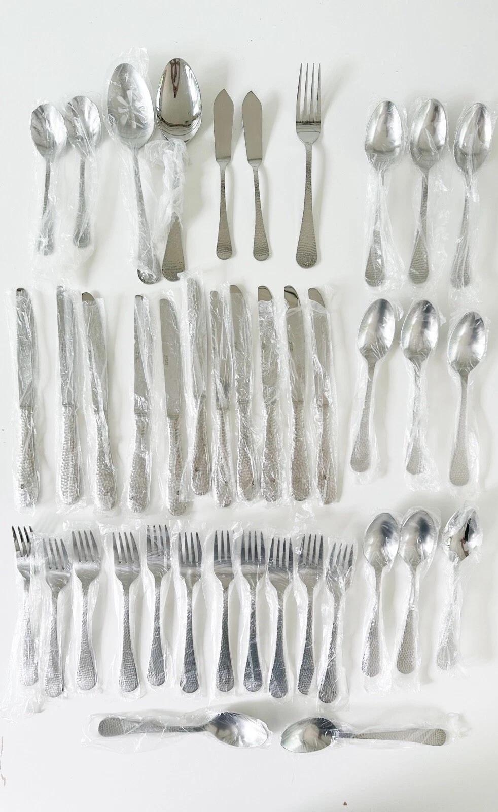 NOS 40 PCS - Towle Stainless Hammered Steel Flatware NIP Forks Knives Serving
Opens in a new window