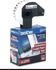 Brother International Dk2214 Dk-2214: Continuous Length Paper Label Black On