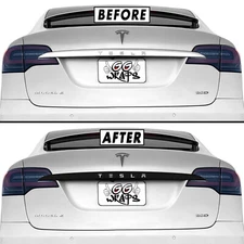 Chrome Delete Blackout Overlay for 2016-21 Tesla Model X Rear Trunk Trim