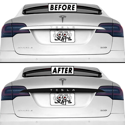 Chrome Delete Blackout Overlay for 2016-21 Tesla Model X Rear Trunk Trim