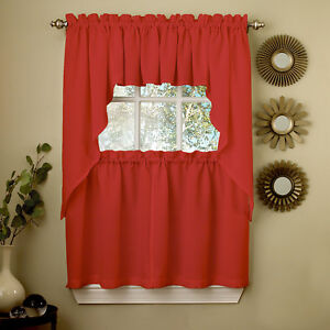 red kitchen curtains amazon