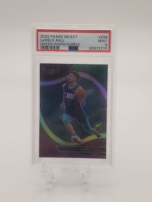 2020 Select Courtside Green White Purple Prizm Lamelo Ball PSA 9 