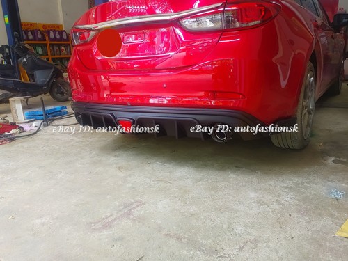 For Mazda 6 Atenza Sedan 2014-2019 Gloss Black Rear Bumper Lip Diffuser Bodykit - Picture 9 of 10