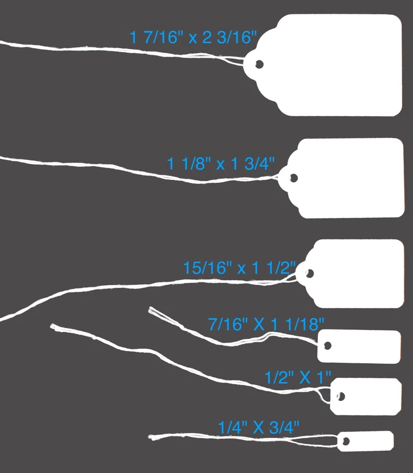1000 pcs White Paper Price Tags, Jewelry Price Tags with String attached - Image 2 of 2