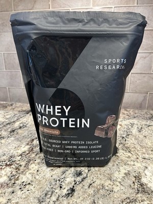 Sports Research Whey Protein Isolate Powder Rich Chocolate 36.2 oz Non-GMO