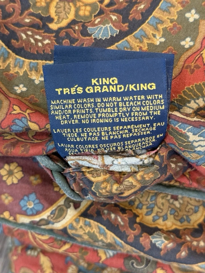 Ralph Lauren Home King Duvet Set Equestrian Paisley Made In Italy Vintage - Image 4 of 4