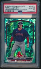 PSA 10 ROMAN ANTHONY 2023 Bowman Chrome SAPPHIRE AQUA REFRACTOR/55 RC GEM MINT