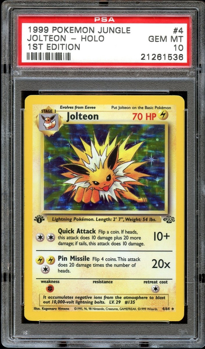 PSA 10 GEM MINT Jolteon 4/64 HOLO RARE Jungle 1ST EDITION Pokemon