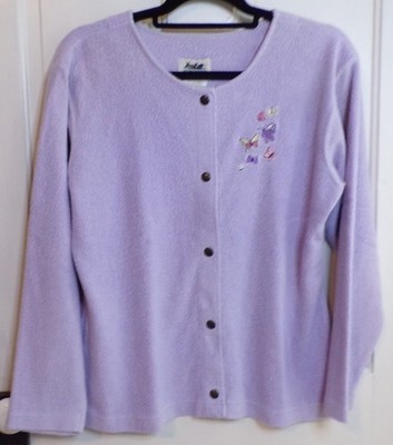 VTG Northern Reflections Cardigan Sz M Embroidered Butterflies Cottagecore