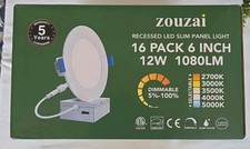 zouzai 16 Pack 6 Inch 5CCT Ultra-Thin LED Recessed Ceiling Light with Junction