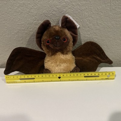 Wild Republic Mini Cuddlekins Plush Brown Bat, Stuffed Animal, 12  Wingspan
