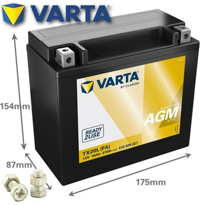 Batterie für Indian Chief 1800 Dark Horse ABS 2020 VARTA YTX20L-BS AGM Active