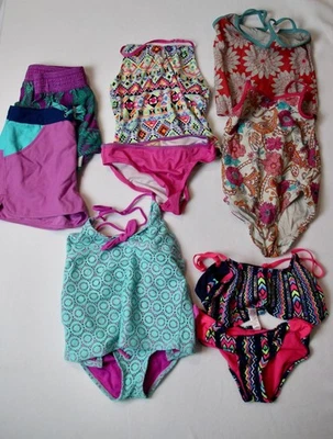 girls size 10 swimsuit lot (Patagonia, Justice) - Image 1 of 4