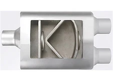 Different Trends 830402 Flowsound Exhaust Muffler 3" Offset Inlet/Dual Outlets