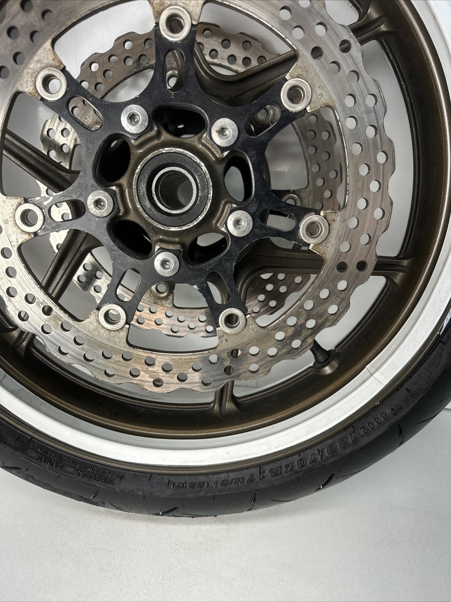 V 2007 kawasaki ninja zx10r front wheel rim w/ rotors tire oem