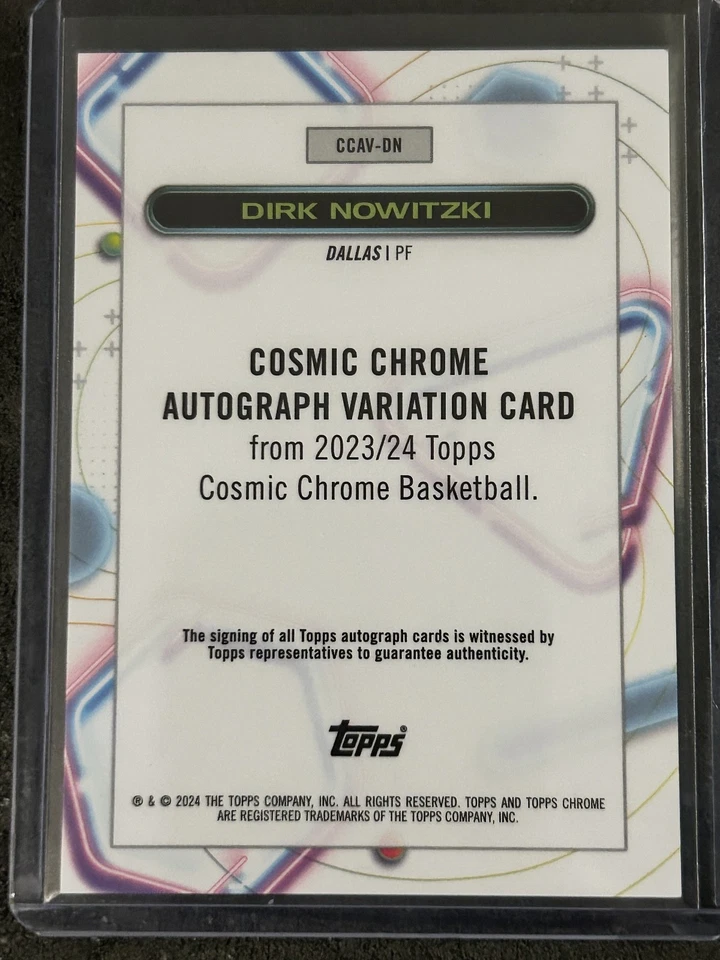 2024 Topps Chrome Cosmic - Dirk Nowitzki AUTOGRAPH - Red Flare Refractor 4/5 - Image 3 of 4