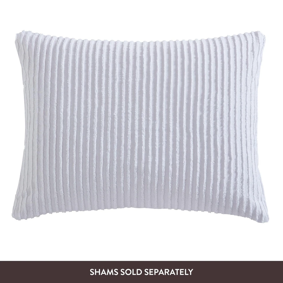 Beatrice Home Fashions Channel Chenille Bedspread, King, White - Image 4 of 4