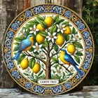 2D Flat, Tin Metal Signs Home Décor Vintage Lemon Tree Wall Plaque 8x8 Inch Rust