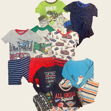Boys Pajamas Size 5T Lot Long Sleeve Shirts Shorts Pants Fleece Set ALL SEASONS