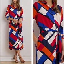 Ralph Lauren Bold Geometric Midi Dress