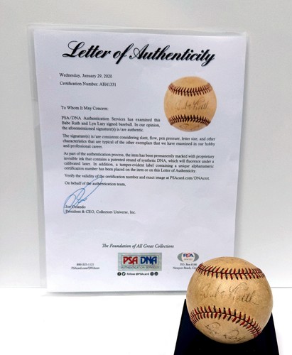 BABE RUTH Signed RAWLINGS Baseball Autograph Authentic Certified PSA/DNA LOA/COA