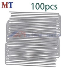 100 Pack 6" Landscape Staples Garden Stakes Galvanized Sod Staples 11 Gauge